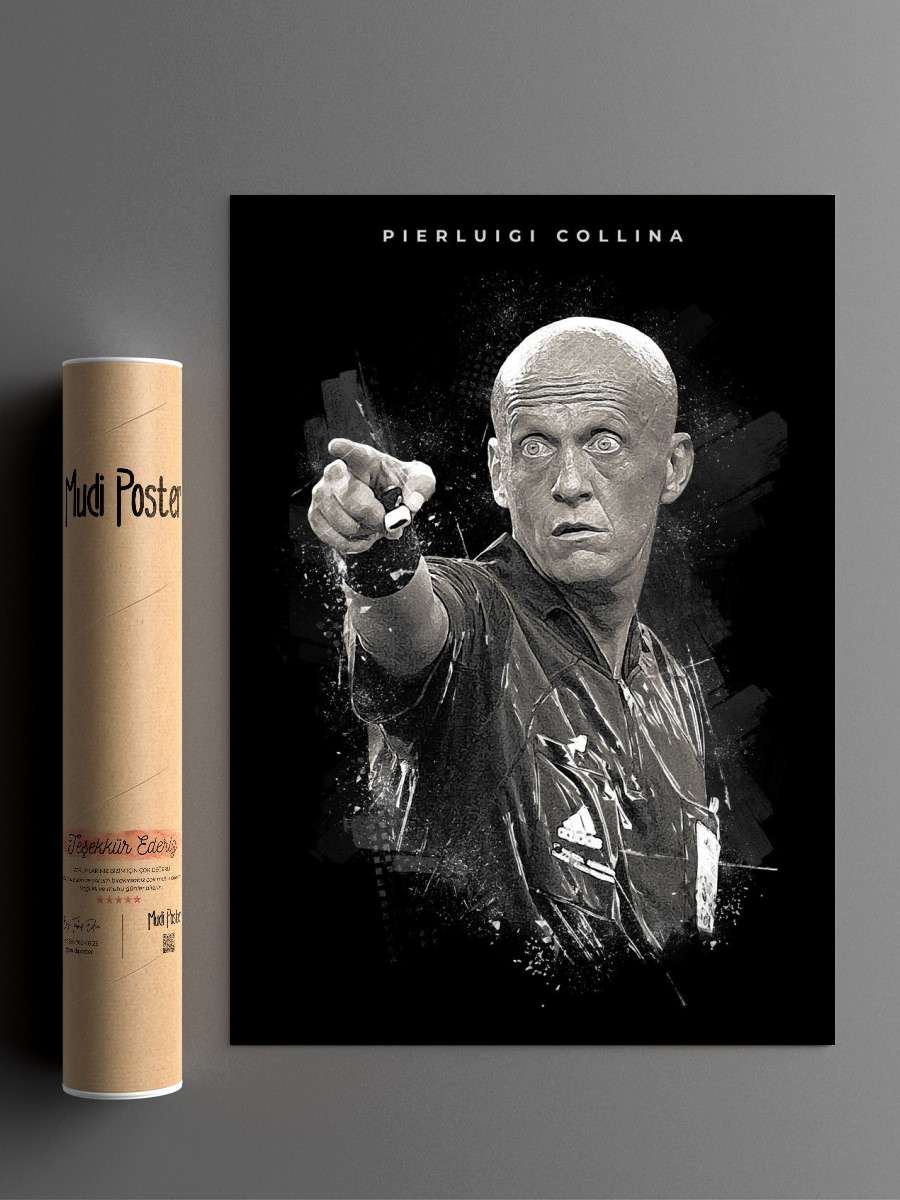 Pierluigi Collina Futbol Poster Çerçevesiz Yüksek Kalite Futbolcu Duvar Poster