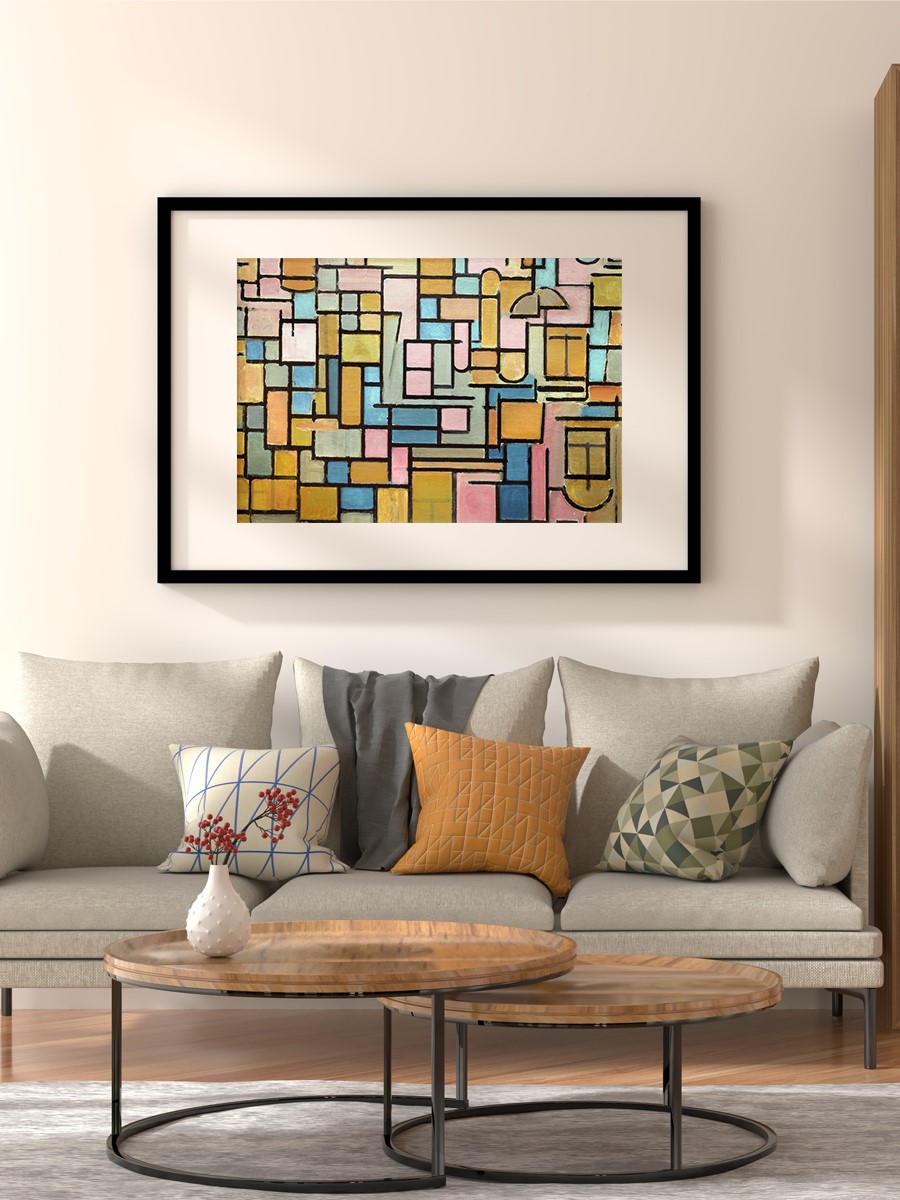 Piet Mondrian Tableau III Tablo Sanatsal Ünlü Ressam Poster Çerçevesiz Yüksek Kalite Poster