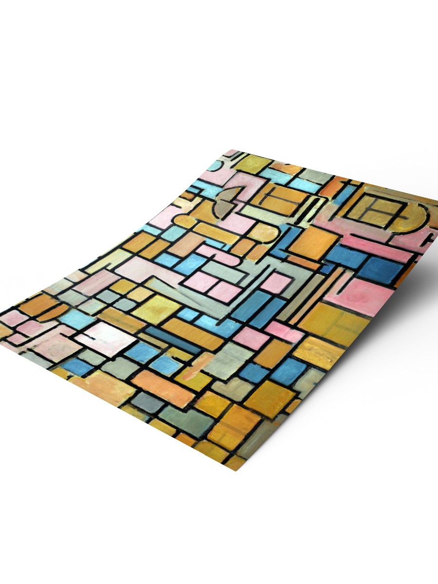 Piet Mondrian Tableau III Tablo Sanatsal Ünlü Ressam Poster Çerçevesiz Yüksek Kalite Poster
