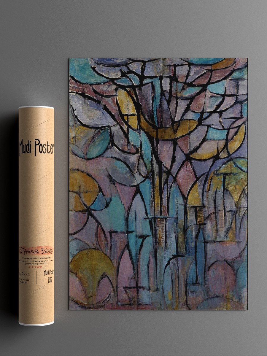 Piet Mondrian Trees Tablo Sanatsal Ünlü Ressam Poster Çerçevesiz Yüksek Kalite Poster