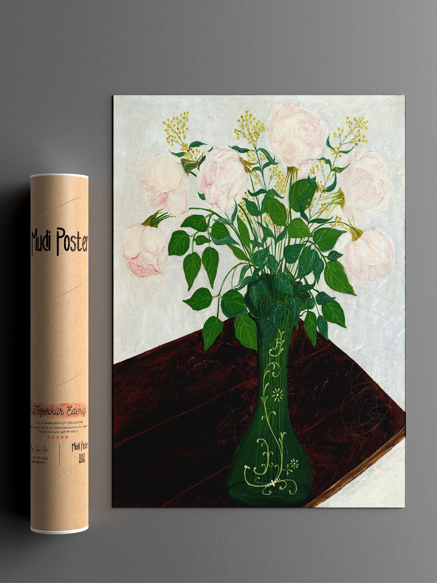 Pink Roses Tablo Sanatsal Ünlü Ressam Poster Çerçevesiz Yüksek Kalite Poster