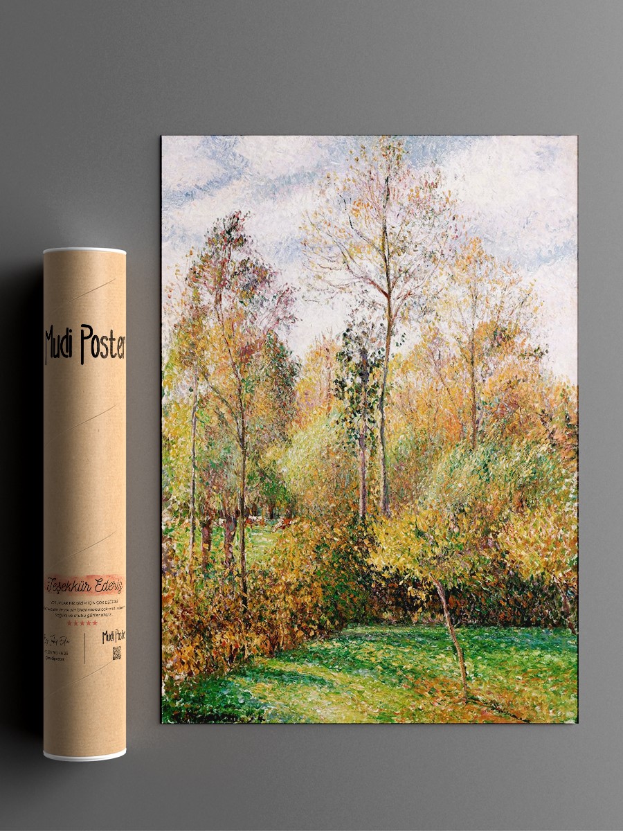 Pissarro Autumn Poplars Tablo Sanatsal Ünlü Ressam Poster Çerçevesiz Yüksek Kalite Poster