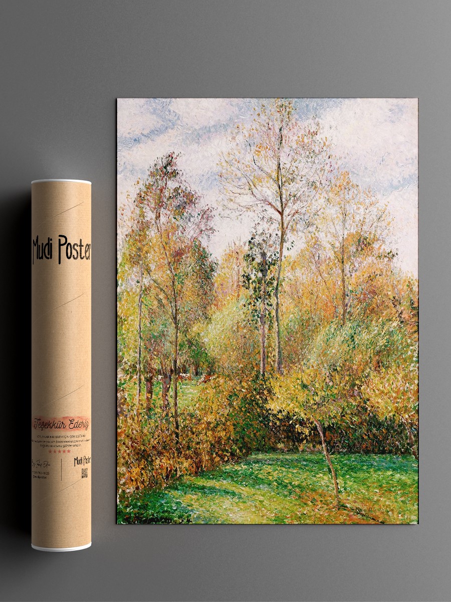 Pissarro Autumn Poplars Tablo Sanatsal Ünlü Ressam Poster Çerçevesiz Yüksek Kalite Poster