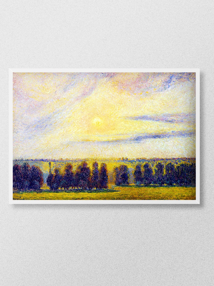 Pissarro Sunset at Eragny Tablo Sanatsal Ünlü Ressam Poster Çerçevesiz Yüksek Kalite Poster