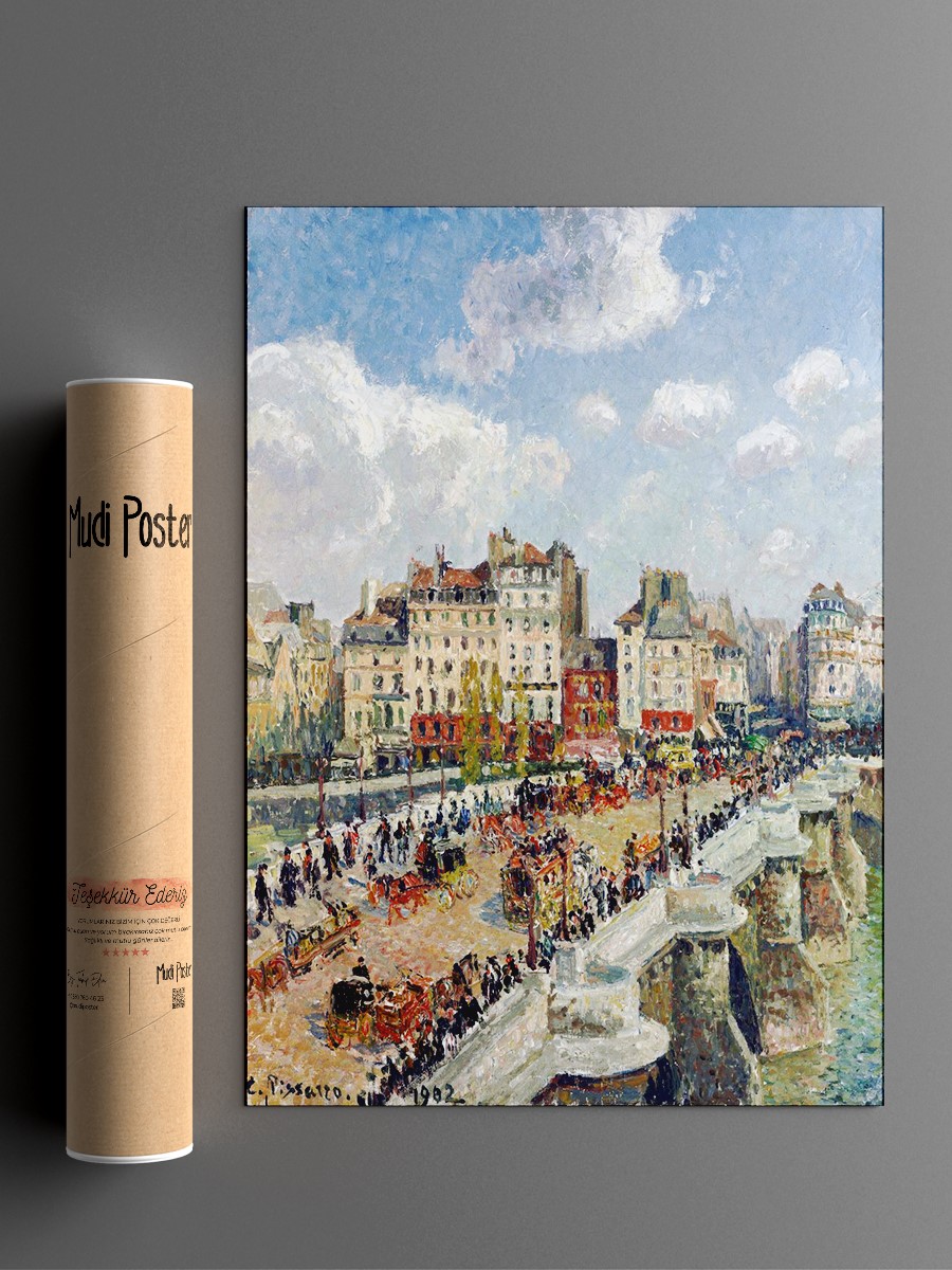 Pissarro The Pont Neuf Tablo Sanatsal Ünlü Ressam Poster Çerçevesiz Yüksek Kalite Poster