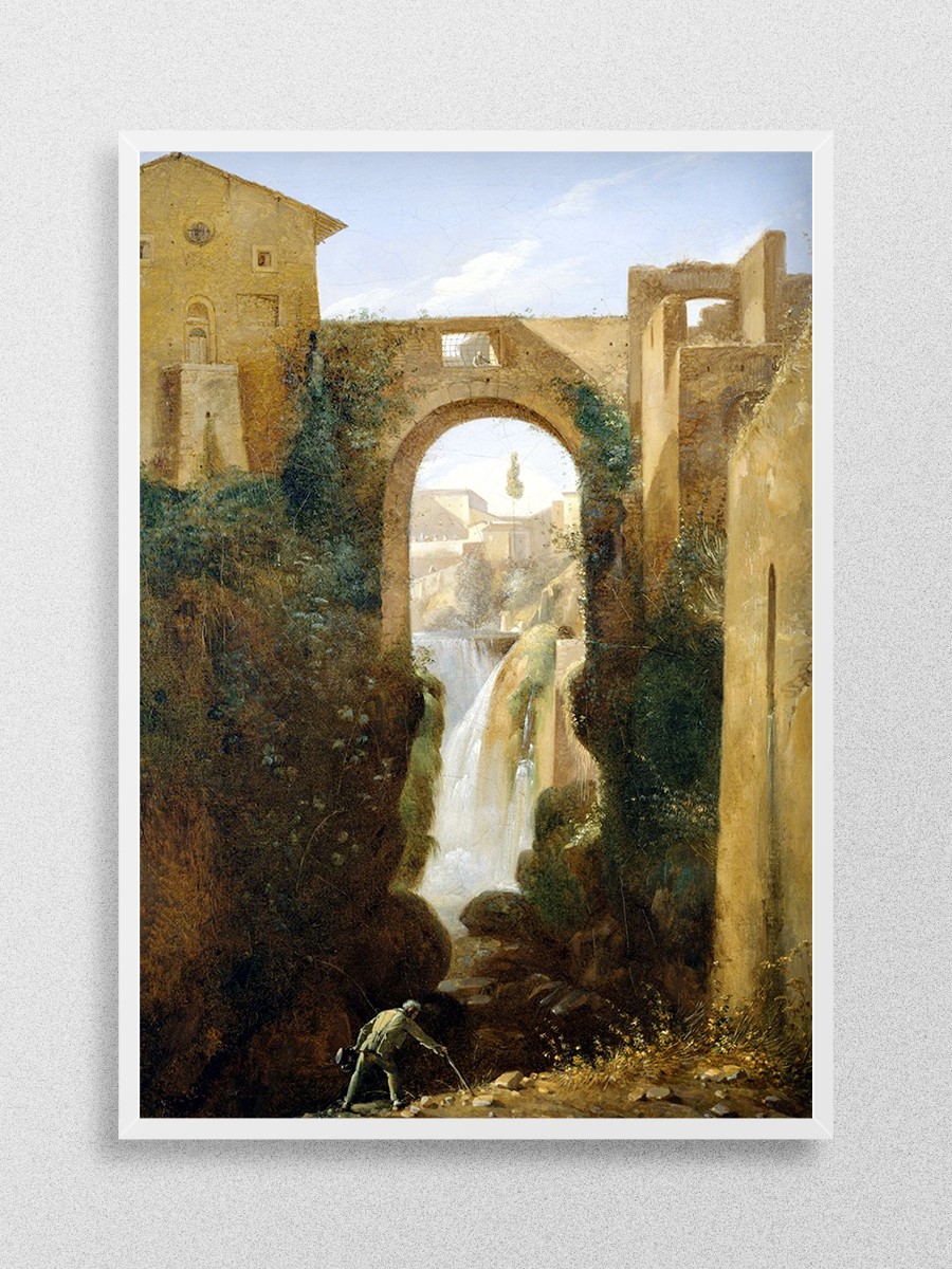 Ponte San Rocco Tivoli Tablo Sanatsal Ünlü Ressam Poster Çerçevesiz Yüksek Kalite Poster