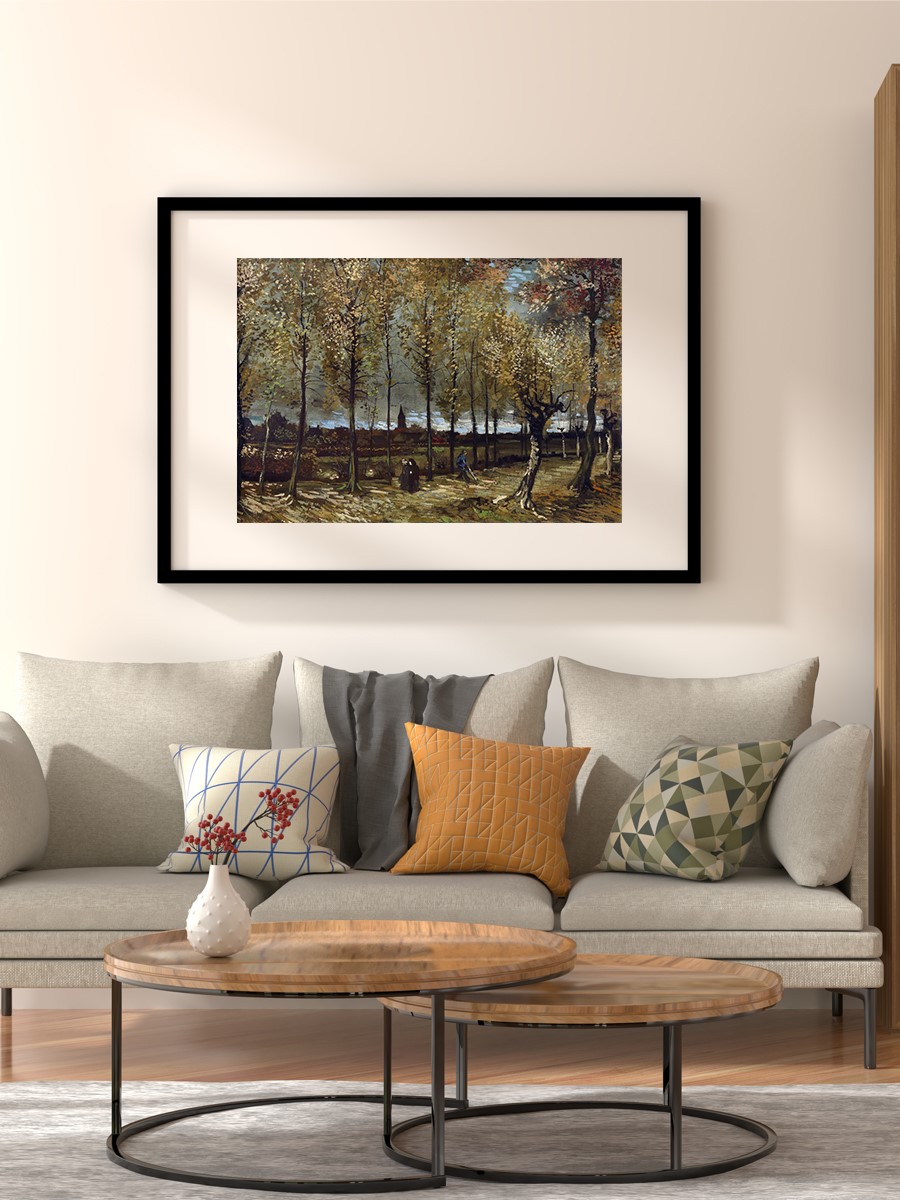 Poplars near Nuenen Tablo Sanatsal Ünlü Ressam Poster Çerçevesiz Yüksek Kalite Poster