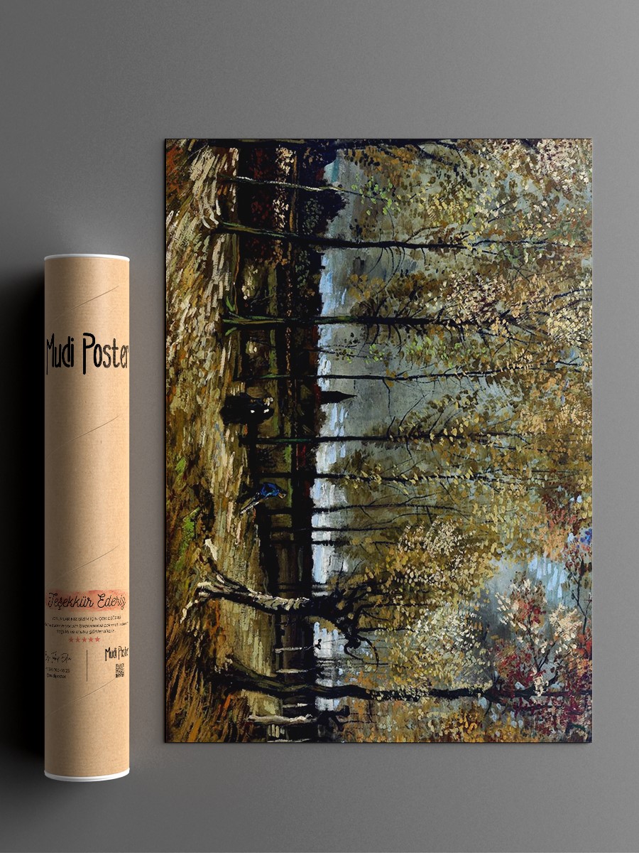 Poplars near Nuenen Tablo Sanatsal Ünlü Ressam Poster Çerçevesiz Yüksek Kalite Poster