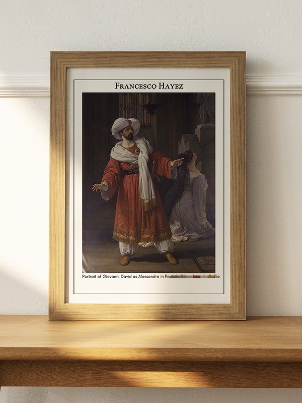 Francesco Hayez Portrait of Giovanni David as Alessandro in Pacini's Gli arabi nelle Gallie Poster - En İyi Fiyatlarla