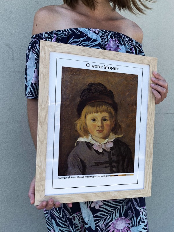 Claude Monet Portrait of Jean Monet Wearing a Hat with a Pompom Poster