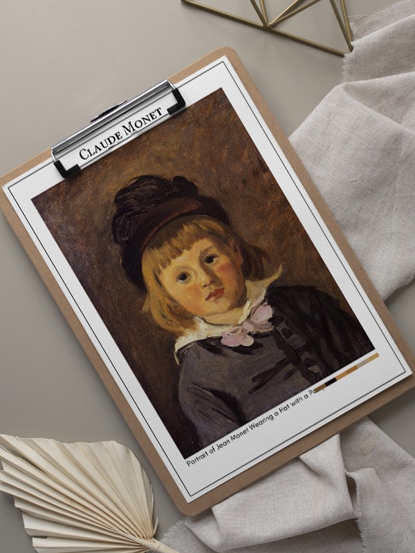 Claude Monet Portrait of Jean Monet Wearing a Hat with a Pompom Poster