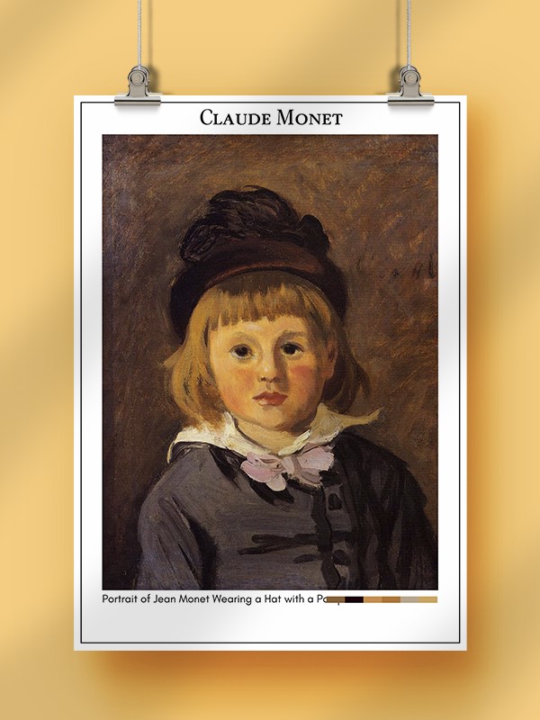 Claude Monet Portrait of Jean Monet Wearing a Hat with a Pompom Poster