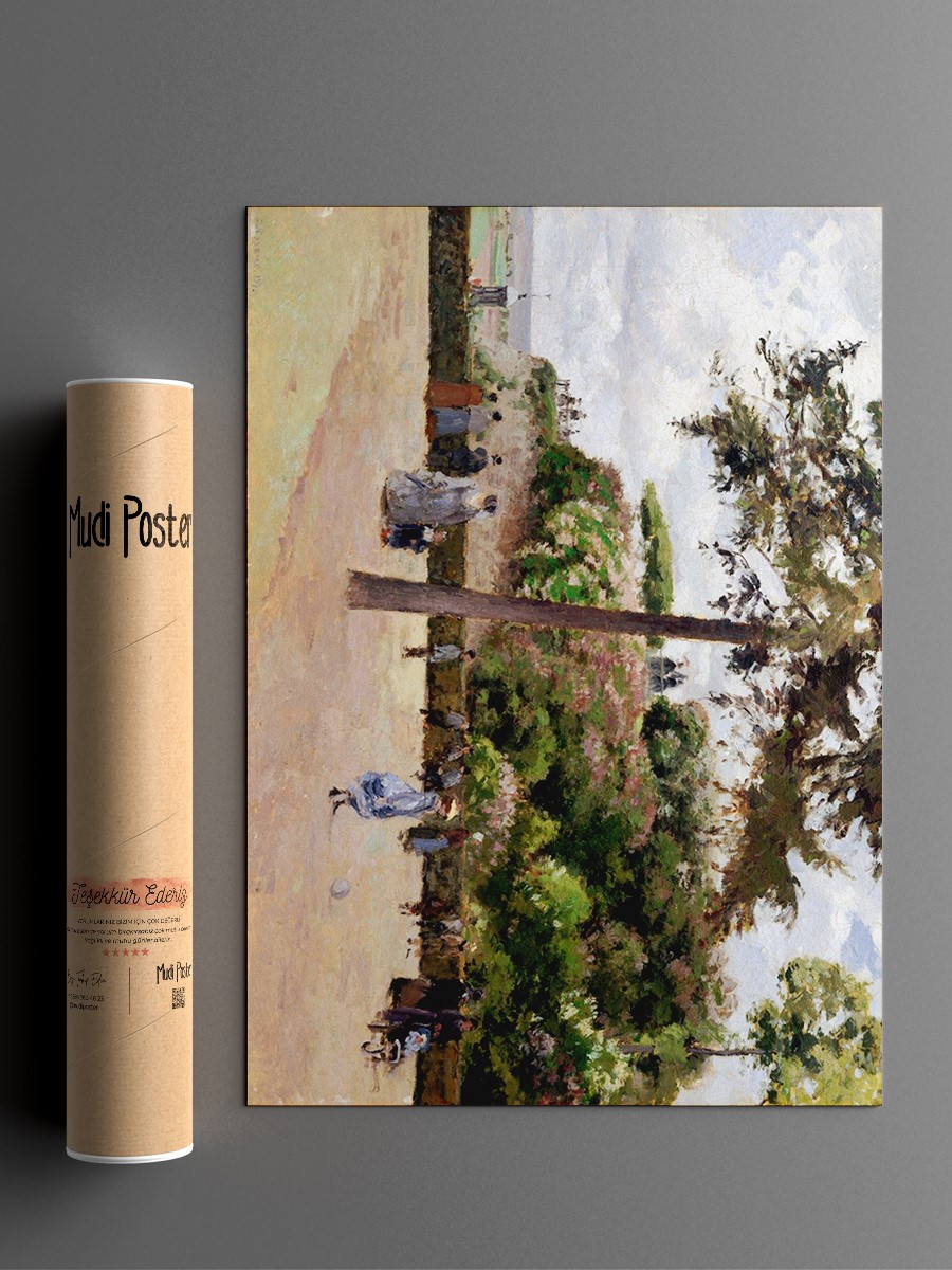 Public Garden at Pontoise Tablo Sanatsal Ünlü Ressam Poster Çerçevesiz Yüksek Kalite Poster