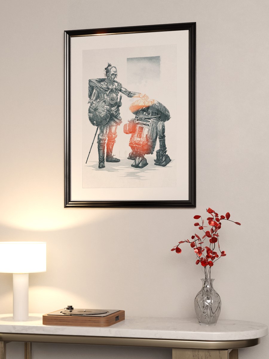 R2-D2 and C-3PO Anime Poster Çerçevesiz Yüksek Kalite Anime Duvar Poster