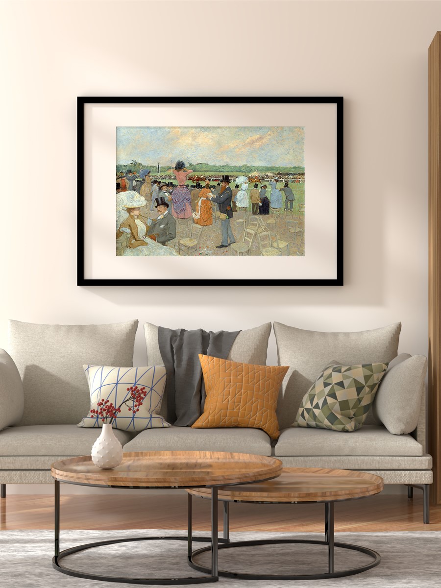 Races at Longchamp Tablo Sanatsal Ünlü Ressam Poster Çerçevesiz Yüksek Kalite Poster