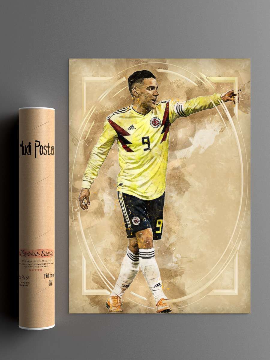 Radamel Falcao Futbol Poster Çerçevesiz Yüksek Kalite Futbolcu Duvar Poster