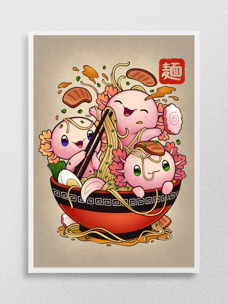 Ramen Axolotls Anime Poster Çerçevesiz Yüksek Kalite Anime Duvar Poster