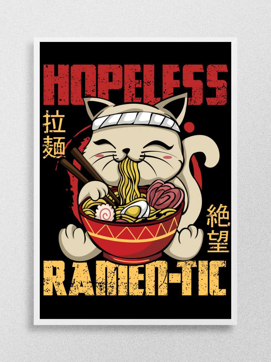 Ramen Cat Romantic Ramic Anime Poster Çerçevesiz Yüksek Kalite Anime Duvar Poster
