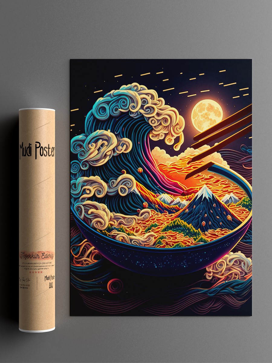 ramen japan neon Anime Poster Çerçevesiz Yüksek Kalite Anime Duvar Poster