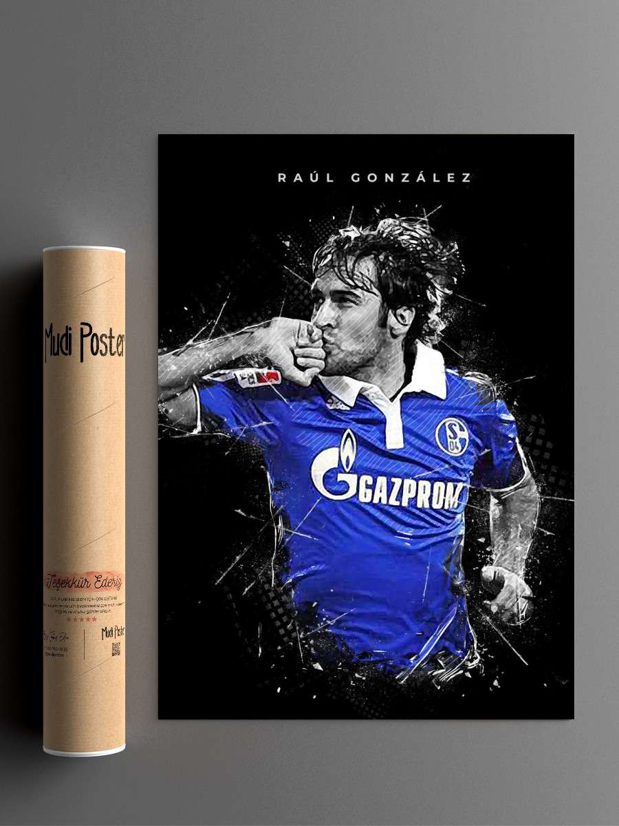 Raul Gonzalez Futbol Poster Çerçevesiz Yüksek Kalite Futbolcu Duvar Poster