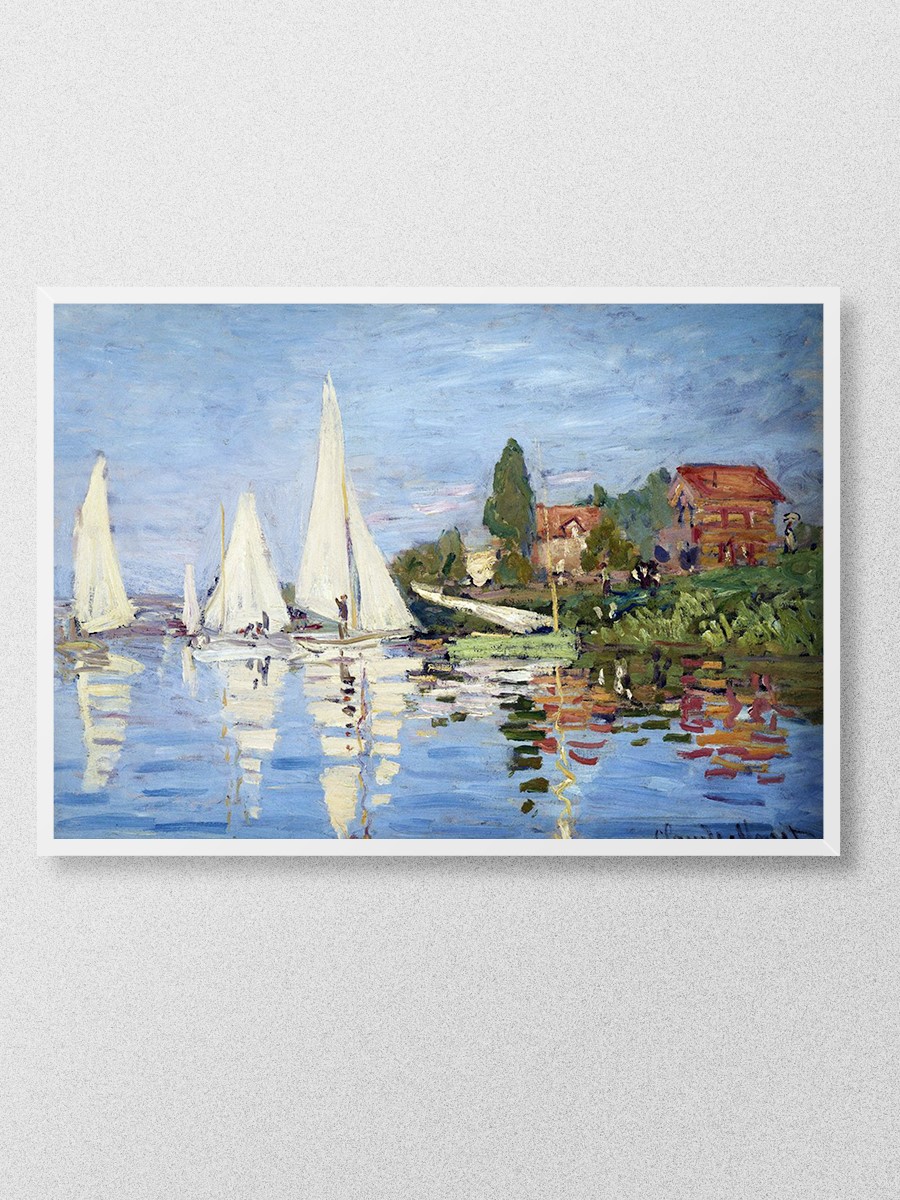Regattas at Argenteuil Tablo Sanatsal Ünlü Ressam Poster Çerçevesiz Yüksek Kalite Poster - En İyi Fiyatlarla