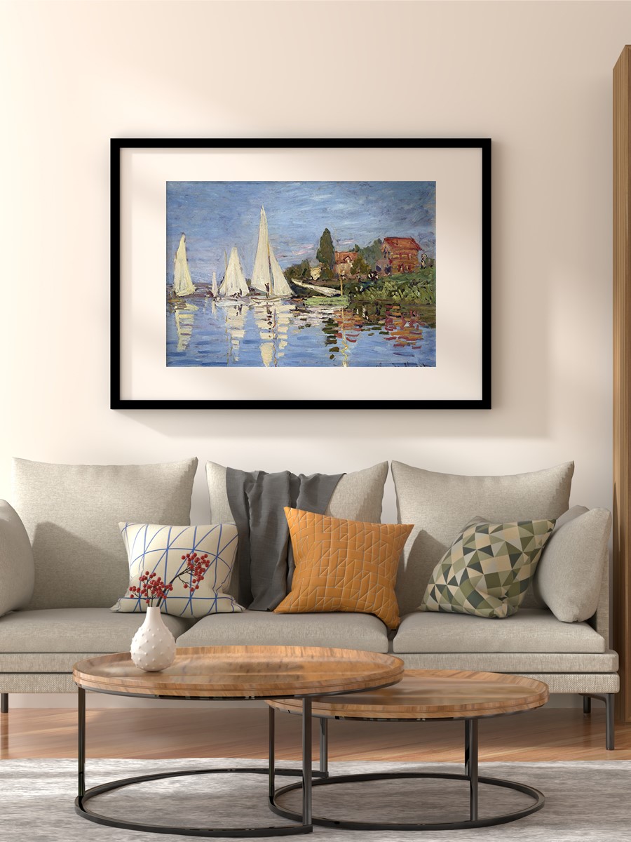Regattas at Argenteuil Tablo Sanatsal Ünlü Ressam Poster Çerçevesiz Yüksek Kalite Poster