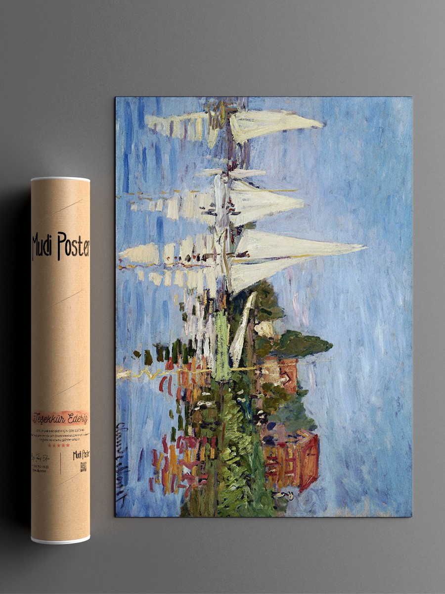 Regattas at Argenteuil Tablo Sanatsal Ünlü Ressam Poster Çerçevesiz Yüksek Kalite Poster