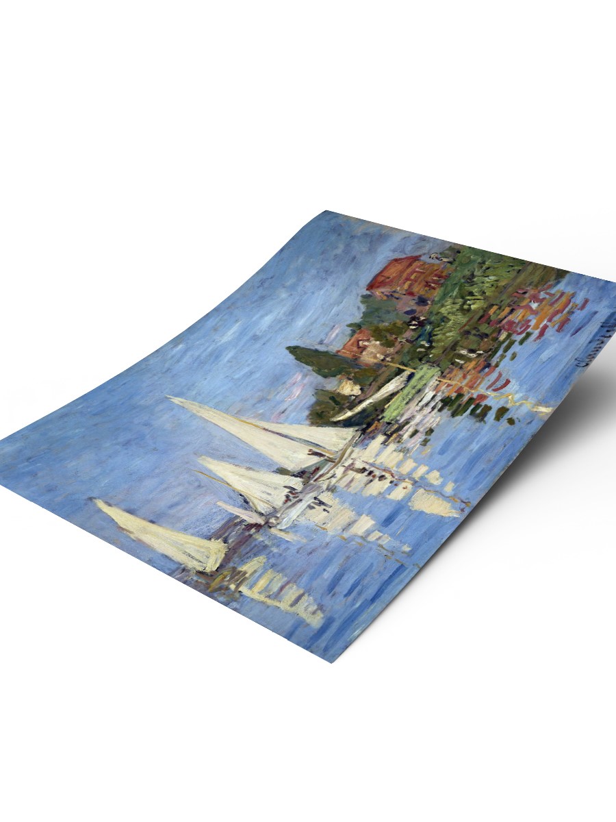 Regattas at Argenteuil Tablo Sanatsal Ünlü Ressam Poster Çerçevesiz Yüksek Kalite Poster