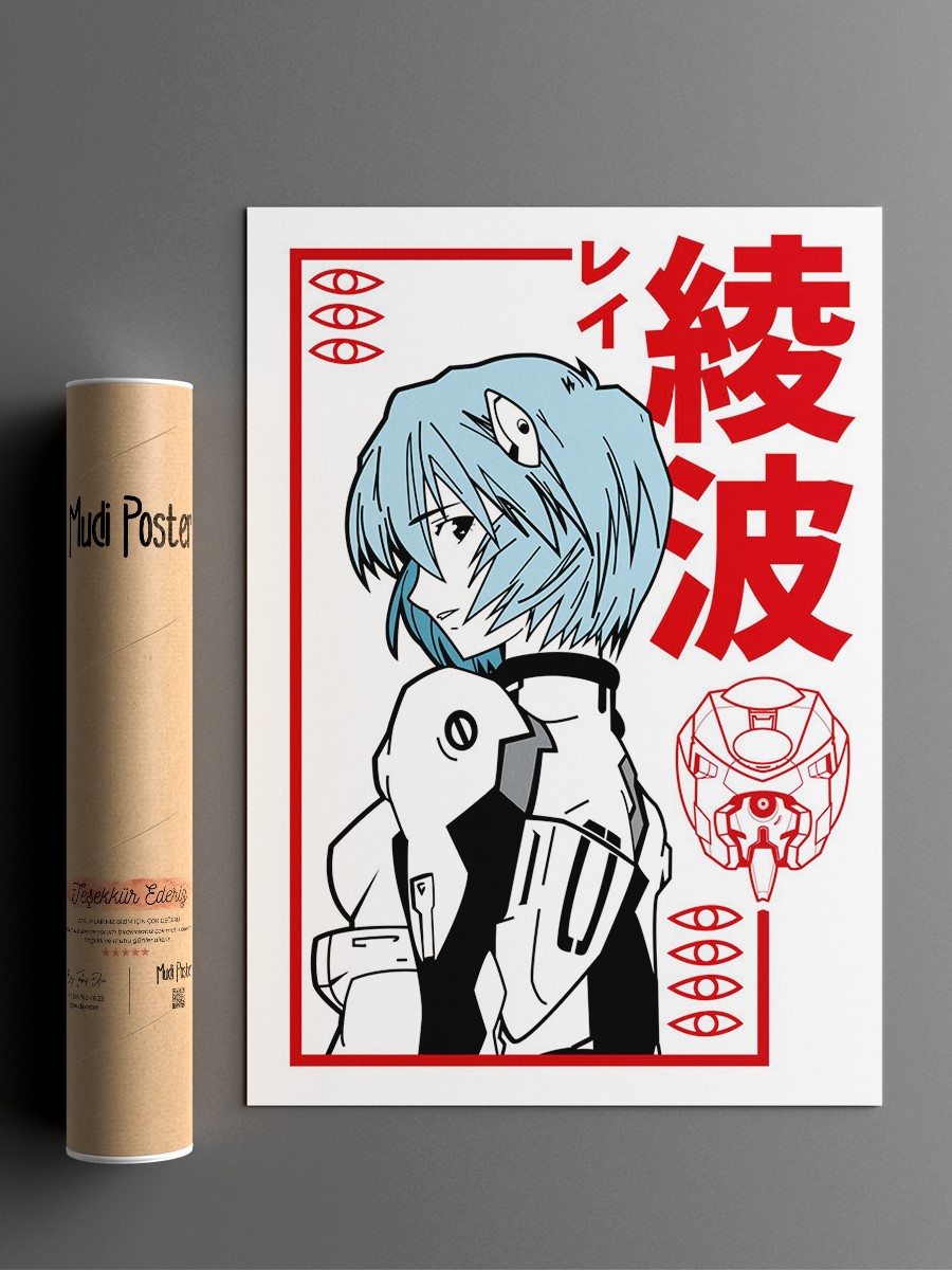 Rei Ayanami Evangelion Anime Poster Çerçevesiz Yüksek Kalite Anime Duvar Poster