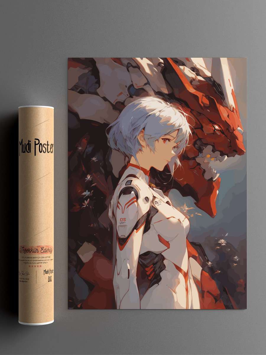 Rei Ayanami Neon Genesis Anime Poster Çerçevesiz Yüksek Kalite Anime Duvar Poster
