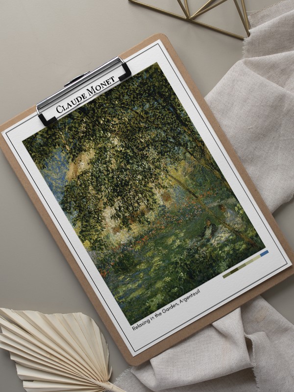 Claude Monet Relaxing in the Garden, Argenteuil Poster