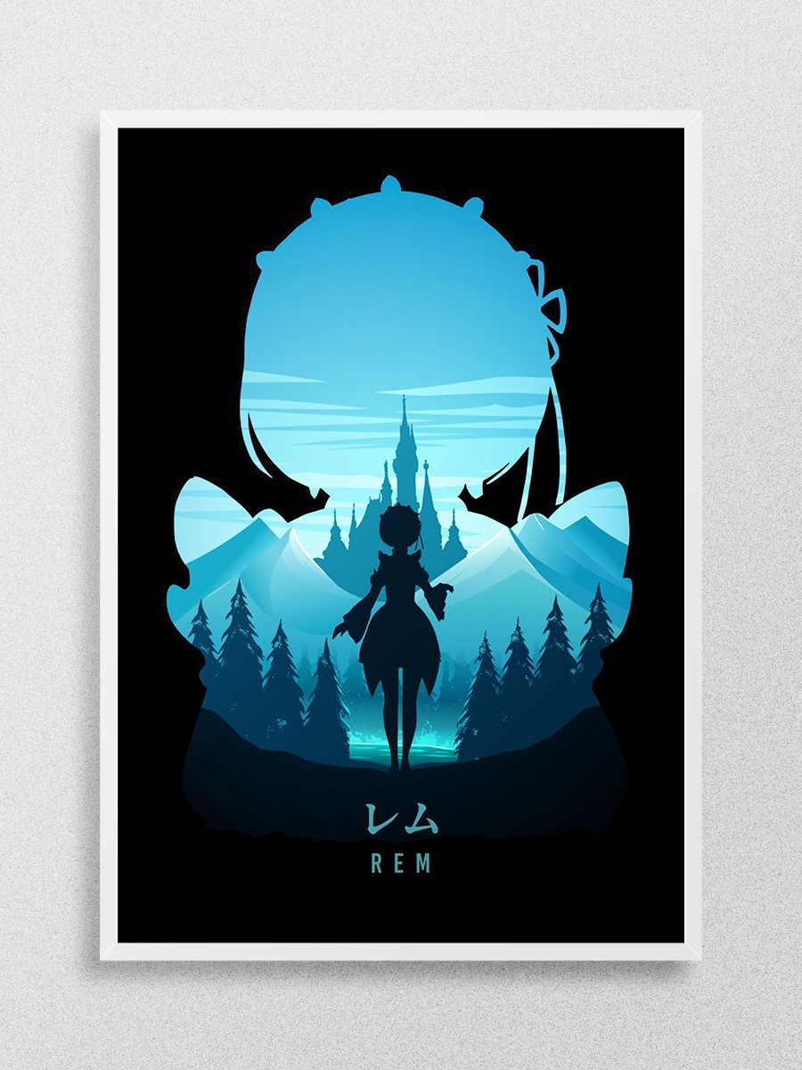 Rem Re Zero  Anime Poster Çerçevesiz Yüksek Kalite Anime Duvar Poster