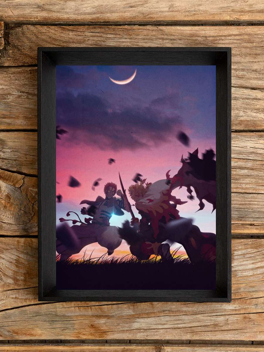 Rengoku Akaza Demon Slayer Anime Poster Çerçevesiz Yüksek Kalite Anime Duvar Poster