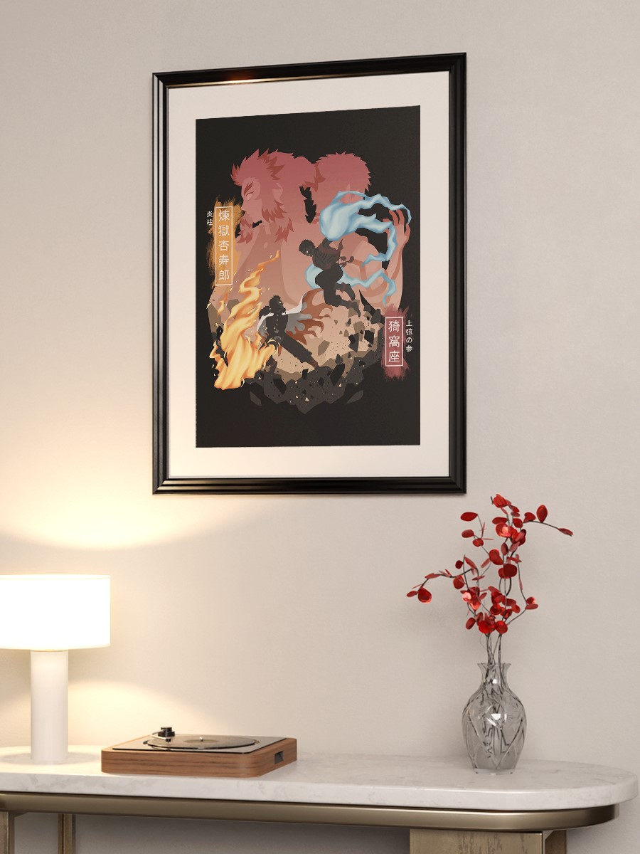 Rengoku Akaza Anime Poster Çerçevesiz Yüksek Kalite Anime Duvar Poster