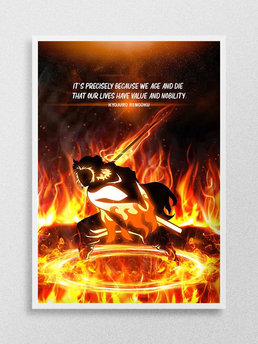 Rengoku quotes Anime Poster Çerçevesiz Yüksek Kalite Anime Duvar Poster