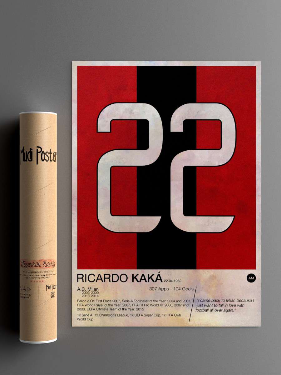 Ricardo Kaka Futbol Poster Çerçevesiz Yüksek Kalite Futbolcu Duvar Poster