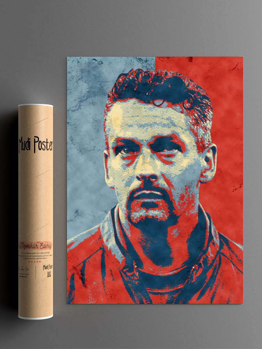 Roberto Baggio Futbol Poster Çerçevesiz Yüksek Kalite Futbolcu Duvar Poster