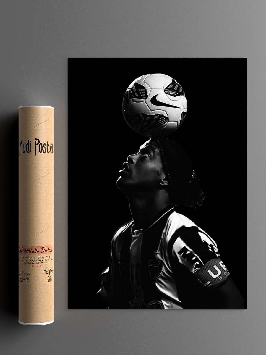 Ronaldinho Futbol Poster Çerçevesiz Yüksek Kalite Futbolcu Duvar Poster