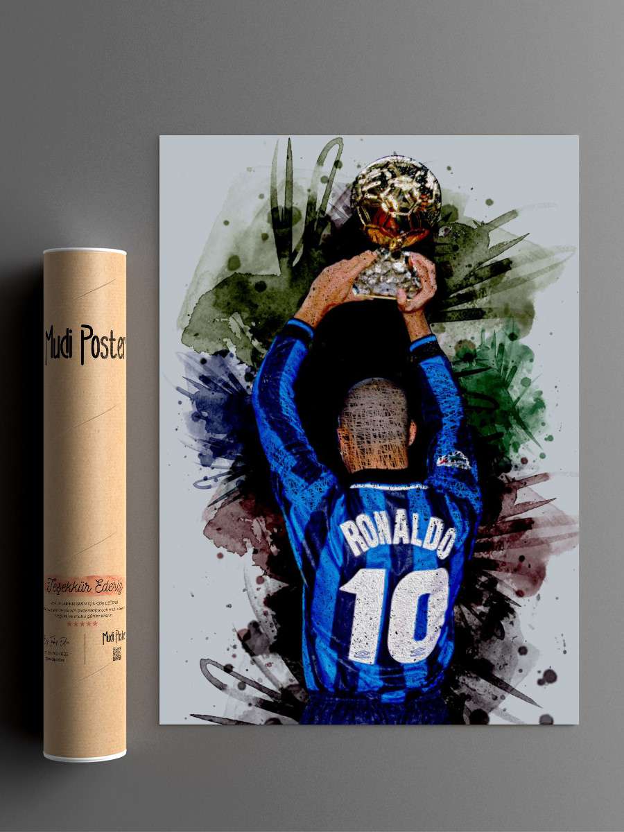 Ronaldo Futbol Poster Çerçevesiz Yüksek Kalite Futbolcu Duvar Poster