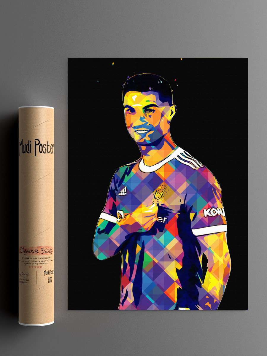 Ronaldo MU Futbol Poster Çerçevesiz Yüksek Kalite Futbolcu Duvar Poster
