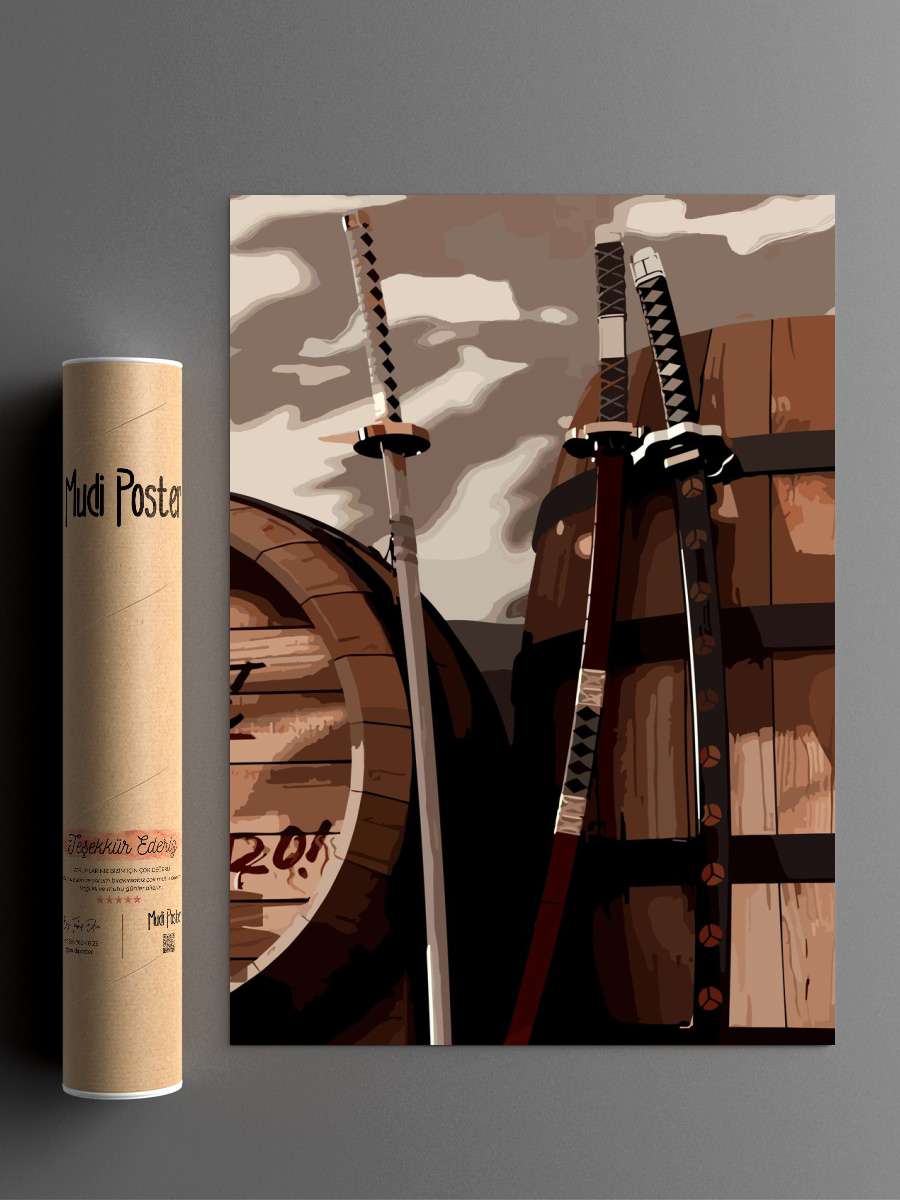 roronoa zoro three sword Anime Poster Çerçevesiz Yüksek Kalite Anime Duvar Poster