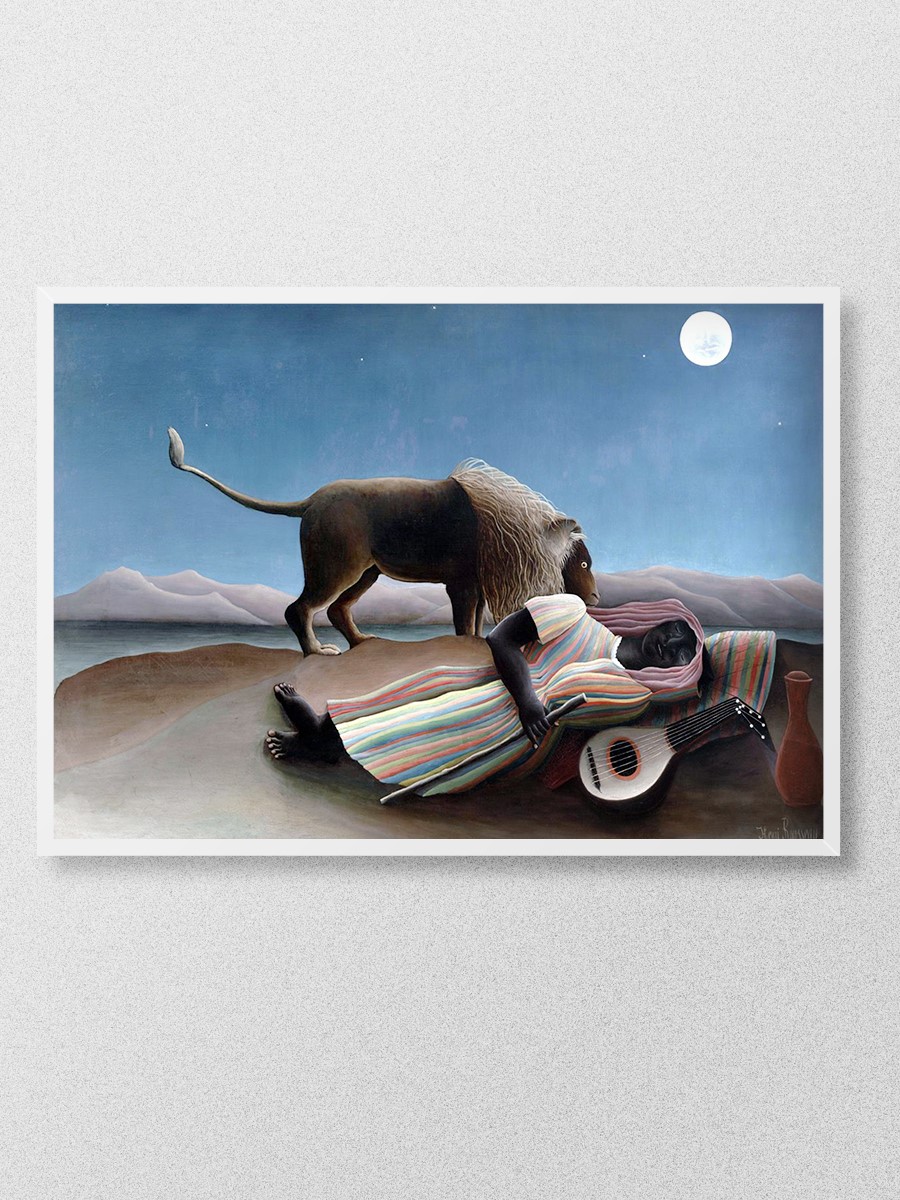 Rousseau Sleeping Gypsy Tablo Sanatsal Ünlü Ressam Poster Çerçevesiz Yüksek Kalite Poster