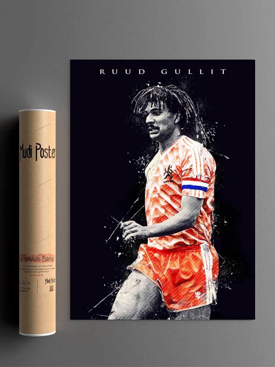 Ruud Gullit Futbol Poster Çerçevesiz Yüksek Kalite Futbolcu Duvar Poster