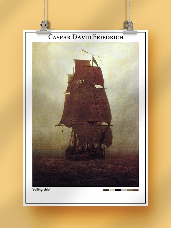 Caspar David Friedrich Sailing ship Poster