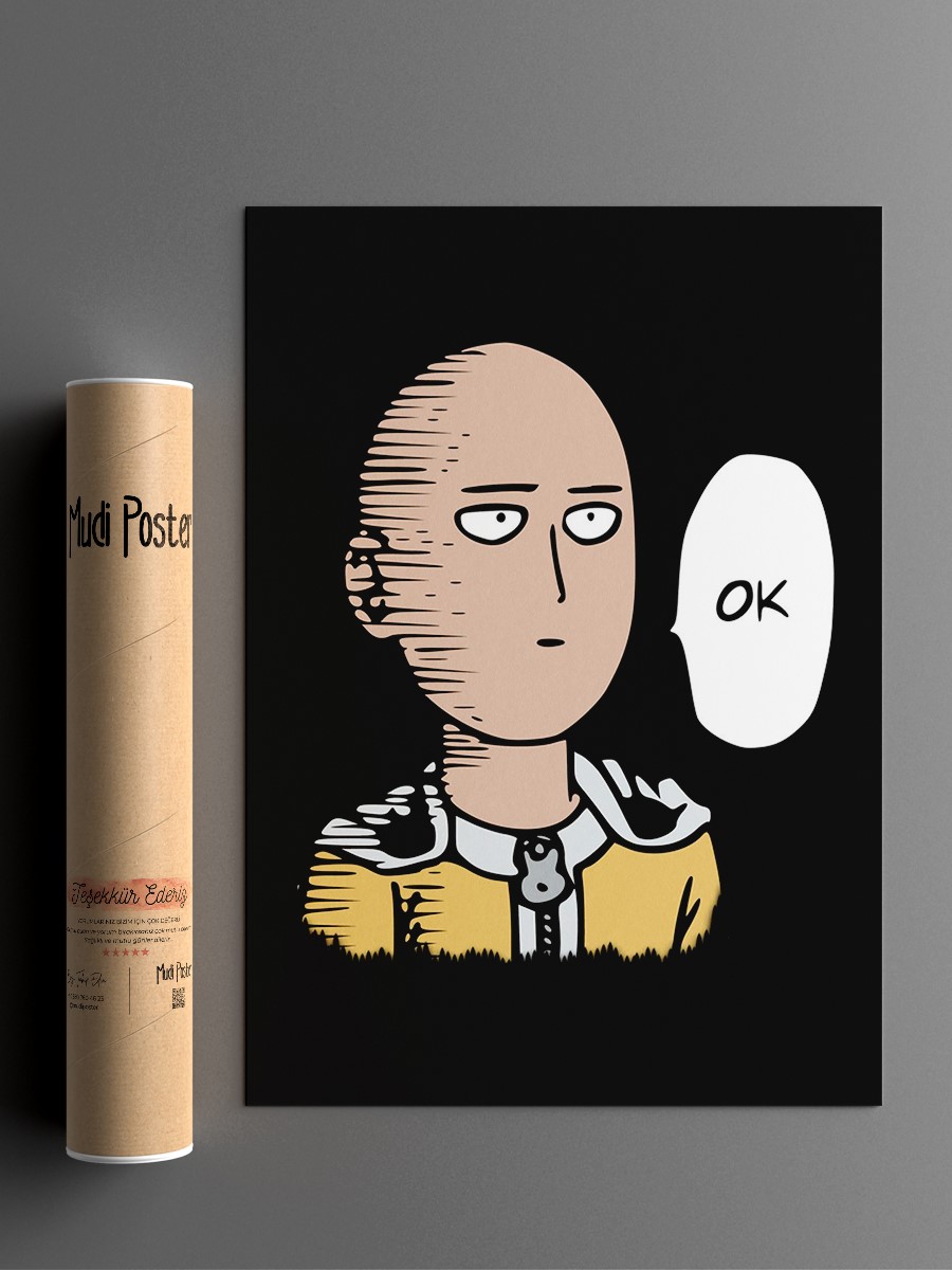 Saitama Okay Anime Poster Çerçevesiz Yüksek Kalite Anime Duvar Poster