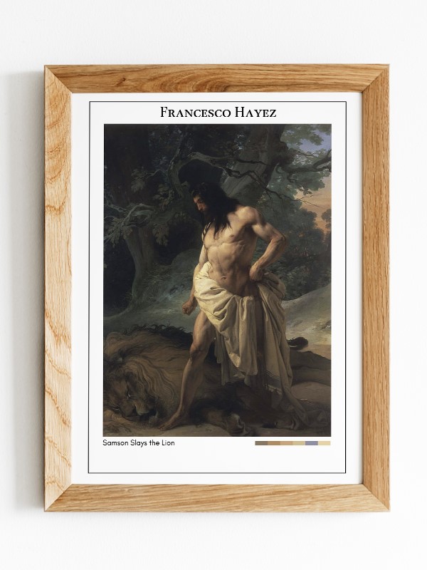 Francesco Hayez Samson Slays the Lion Poster