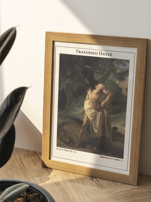 Francesco Hayez Samson Slays the Lion Poster