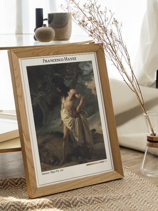 Francesco Hayez Samson Slays the Lion Poster