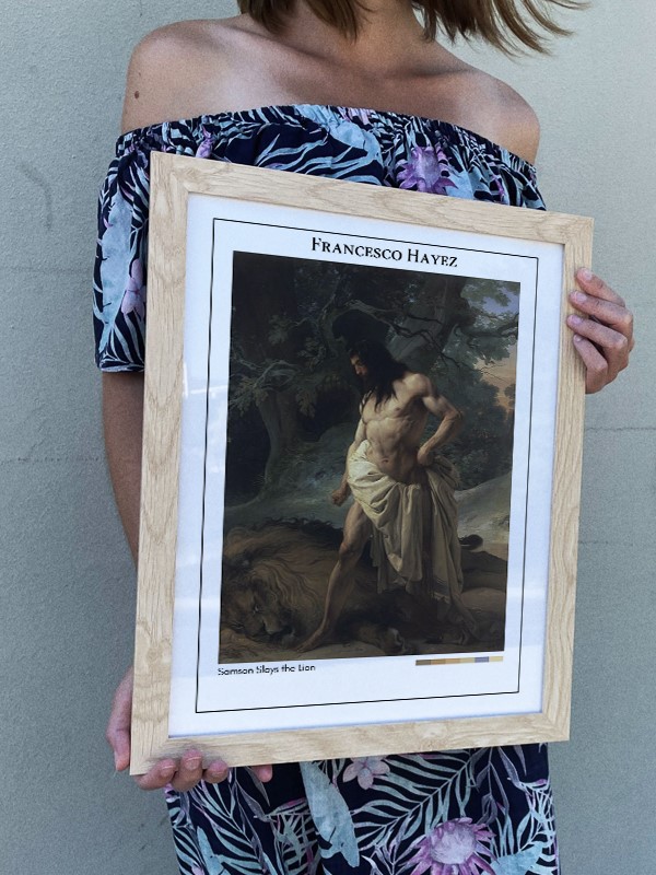 Francesco Hayez Samson Slays the Lion Poster