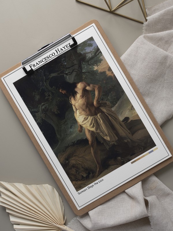 Francesco Hayez Samson Slays the Lion Poster